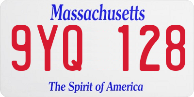 MA license plate 9YQ128
