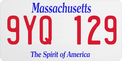 MA license plate 9YQ129