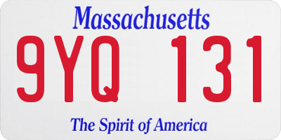 MA license plate 9YQ131