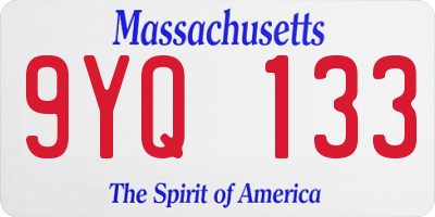 MA license plate 9YQ133