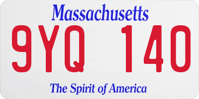 MA license plate 9YQ140