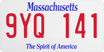 MA license plate 9YQ141
