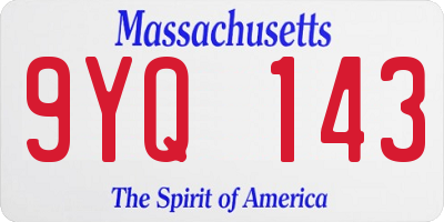 MA license plate 9YQ143