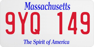 MA license plate 9YQ149