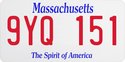 MA license plate 9YQ151