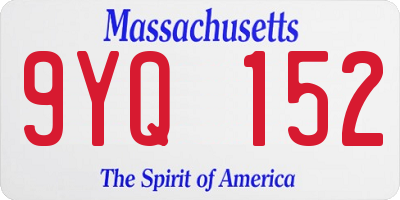 MA license plate 9YQ152