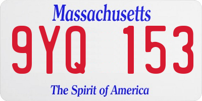 MA license plate 9YQ153