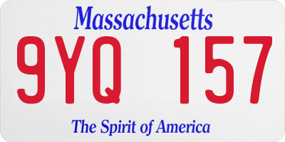 MA license plate 9YQ157