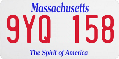 MA license plate 9YQ158