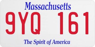 MA license plate 9YQ161