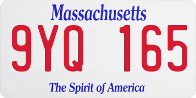 MA license plate 9YQ165
