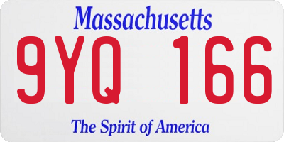 MA license plate 9YQ166