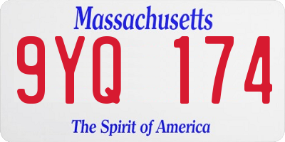 MA license plate 9YQ174