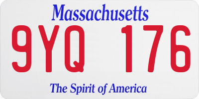 MA license plate 9YQ176