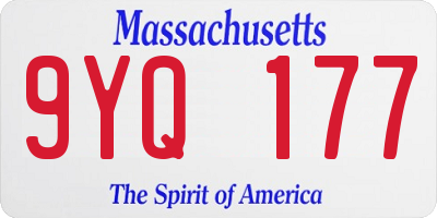 MA license plate 9YQ177
