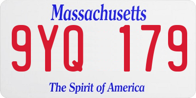 MA license plate 9YQ179