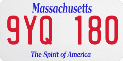 MA license plate 9YQ180