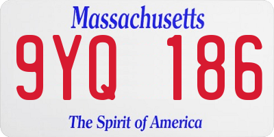 MA license plate 9YQ186