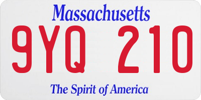 MA license plate 9YQ210