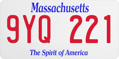 MA license plate 9YQ221