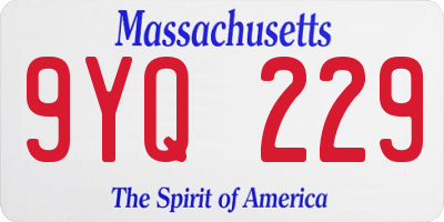 MA license plate 9YQ229