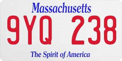 MA license plate 9YQ238