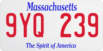 MA license plate 9YQ239