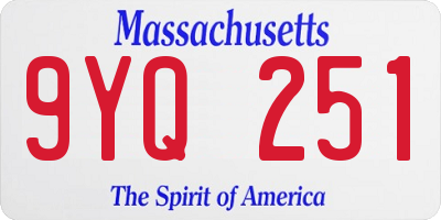 MA license plate 9YQ251