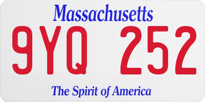 MA license plate 9YQ252