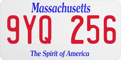 MA license plate 9YQ256