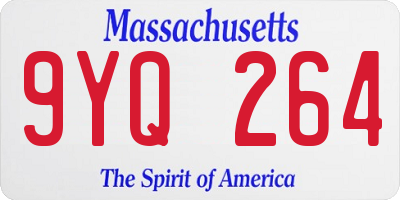 MA license plate 9YQ264