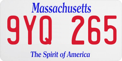 MA license plate 9YQ265