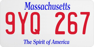MA license plate 9YQ267