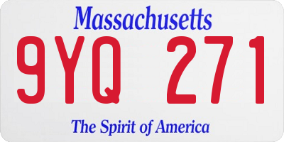 MA license plate 9YQ271