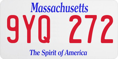 MA license plate 9YQ272