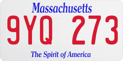 MA license plate 9YQ273