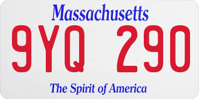 MA license plate 9YQ290