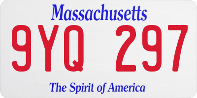 MA license plate 9YQ297