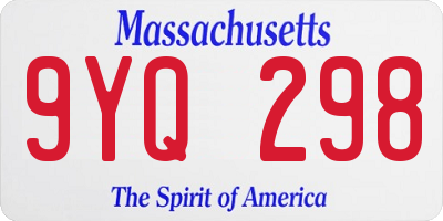 MA license plate 9YQ298