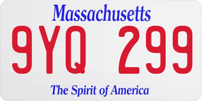 MA license plate 9YQ299