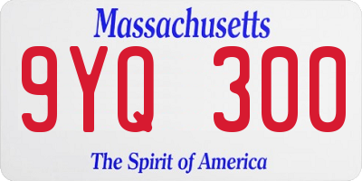 MA license plate 9YQ300