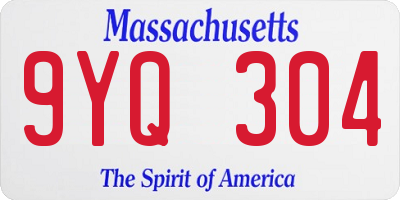 MA license plate 9YQ304