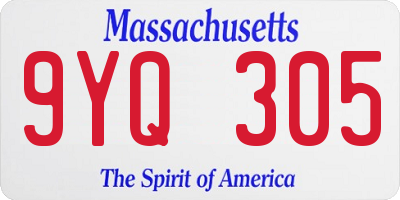 MA license plate 9YQ305