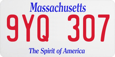 MA license plate 9YQ307