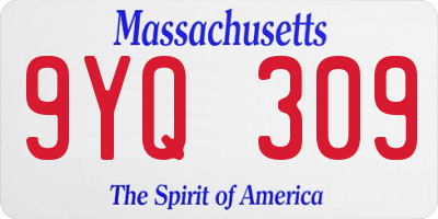 MA license plate 9YQ309