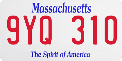 MA license plate 9YQ310