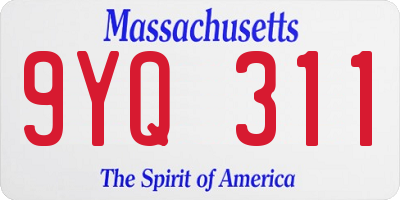 MA license plate 9YQ311