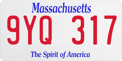 MA license plate 9YQ317