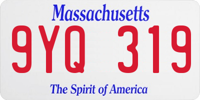 MA license plate 9YQ319