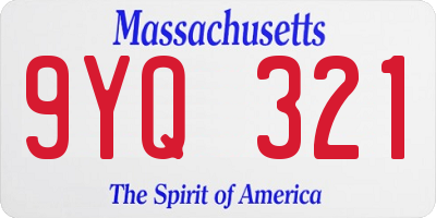 MA license plate 9YQ321
